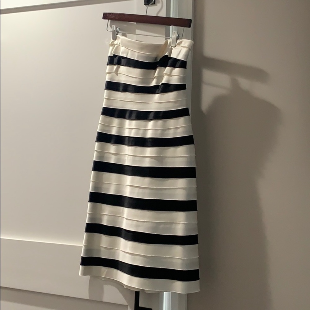 Black and white striped dress
